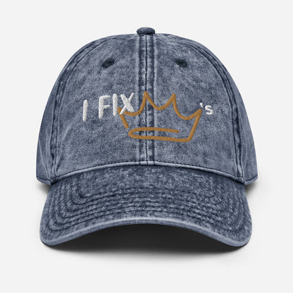 I Fix Crowns Vintage Cotton Twill Cap