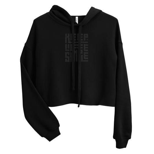 KLS Crop Hoodie Black on Black